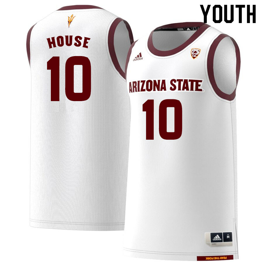 Youth #10 Jaelen House Arizona State Sun Devils College Basketball Jerseys Sale-White